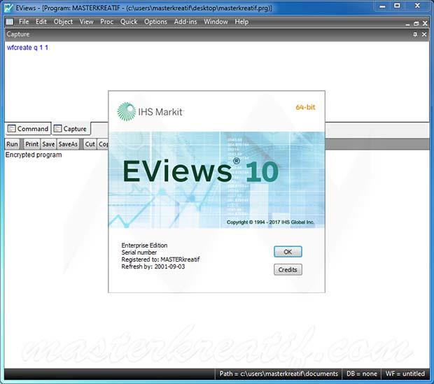 Eviews 10 serial number crack